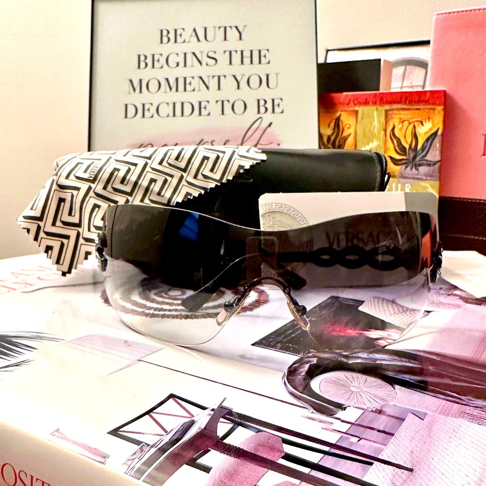 Vintage Versace Sunglasses with Medusa Head Logo and Swarovski Crystals